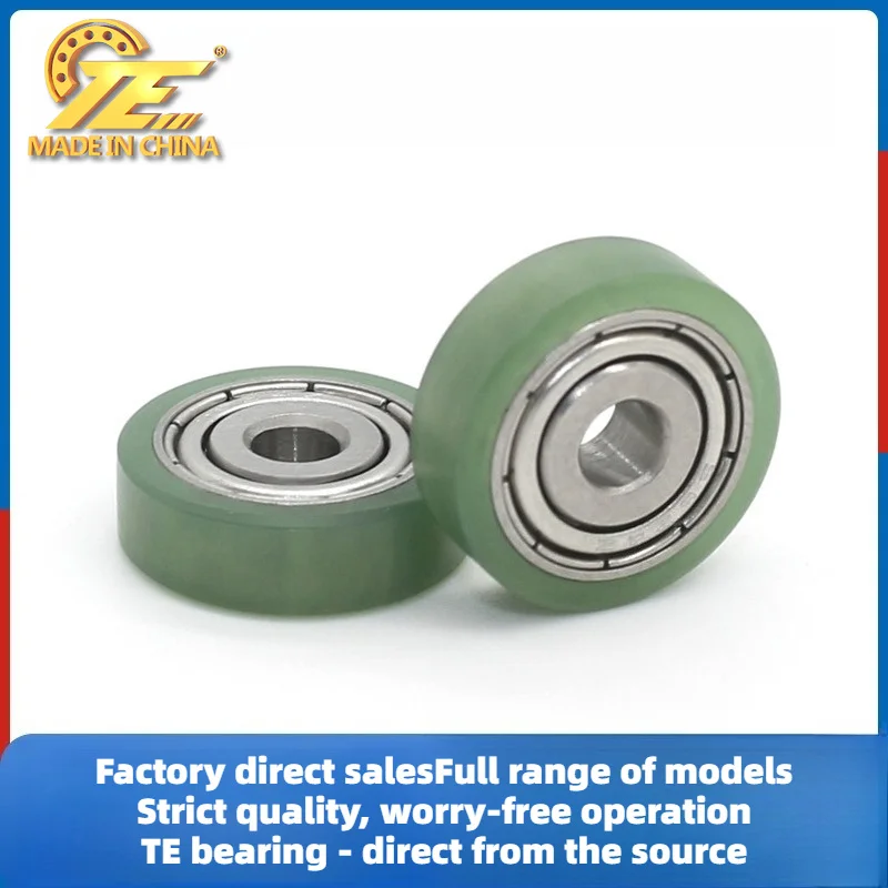 rubber-coated bearing, roller PPSU green small wheel, wear-resistant pulley, large quantity wholesale 4 * 16 * 5mm