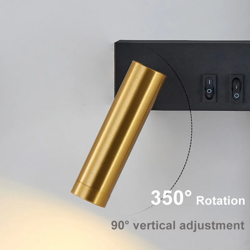 LED Reading Lights With Switch Rotatable Spotlight Wall Lamps Bedroom Bedside Strip Lights for Bedroom Background Wall Lights - view 4