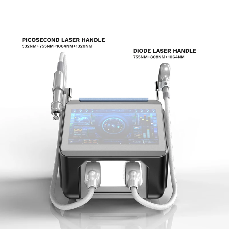 4000 W Sopran SHR Diodenlaser Nd YAG 2 in 1 Haarentfernungsmaschine Pico Hautstraffung PMU Tattooentfernung Carbon Peel Gesichtsgerät