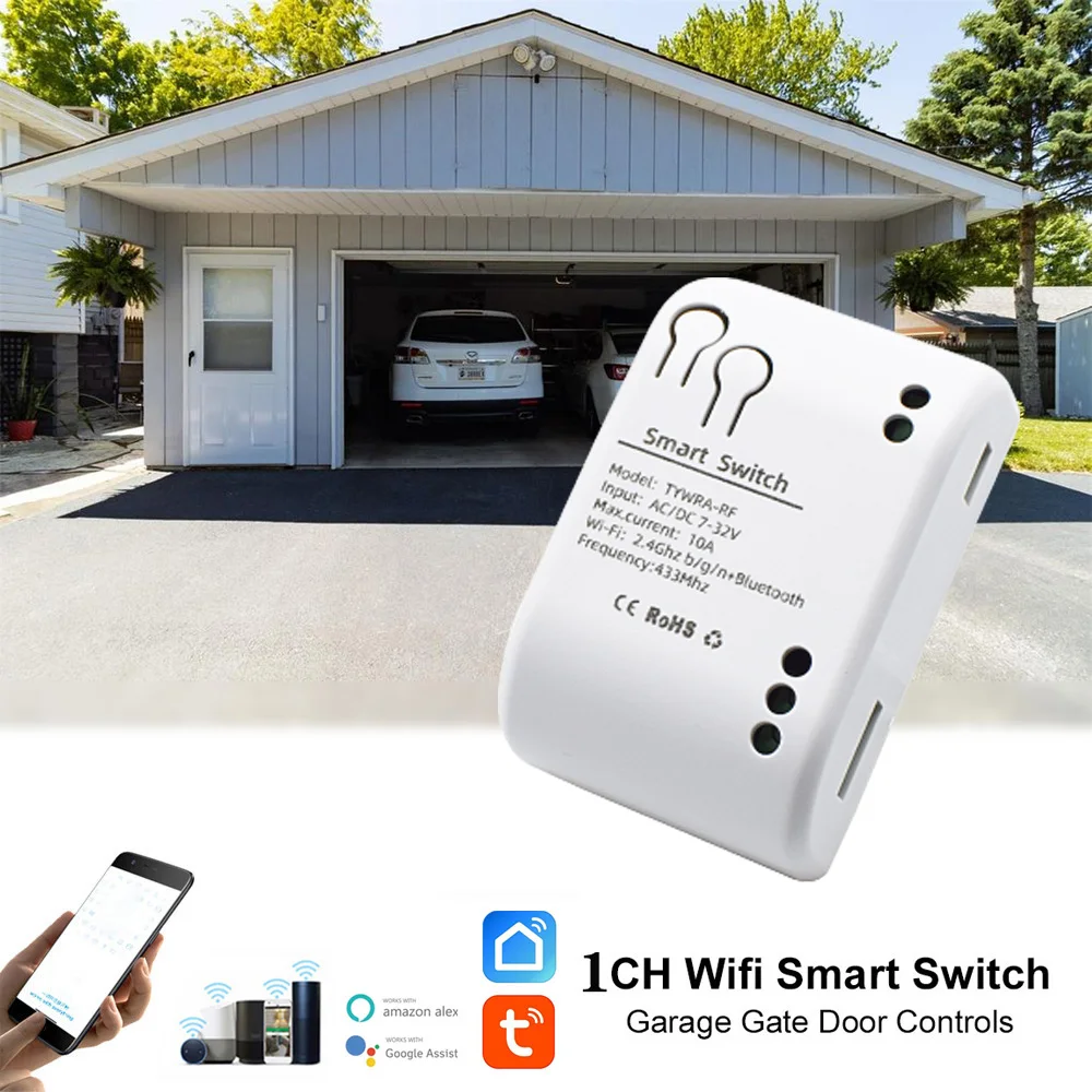 1CH WIFI Tuya Smart Relay Broad 12V 24V 110V 220V Dry Contact NO/NC/COM Module Remote Switch for Light/Motor,Alexa Work