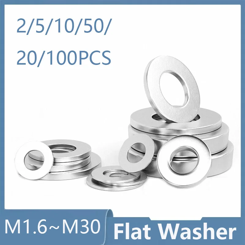 M1.6-M30 304 Stainless Steel Extra Large Size Big Wide Flat Washer  Standard Increase Thickened Meson Washer
