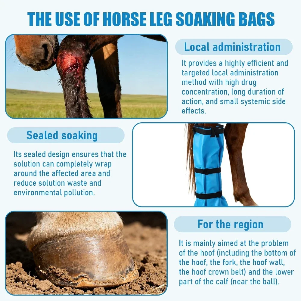 1Pcs Horse Hoof Care Soaking Boot, Easy‑to‑Use Equine Soaker Bag, Alternative To Hoof Treatment Bucket Soaker view 5