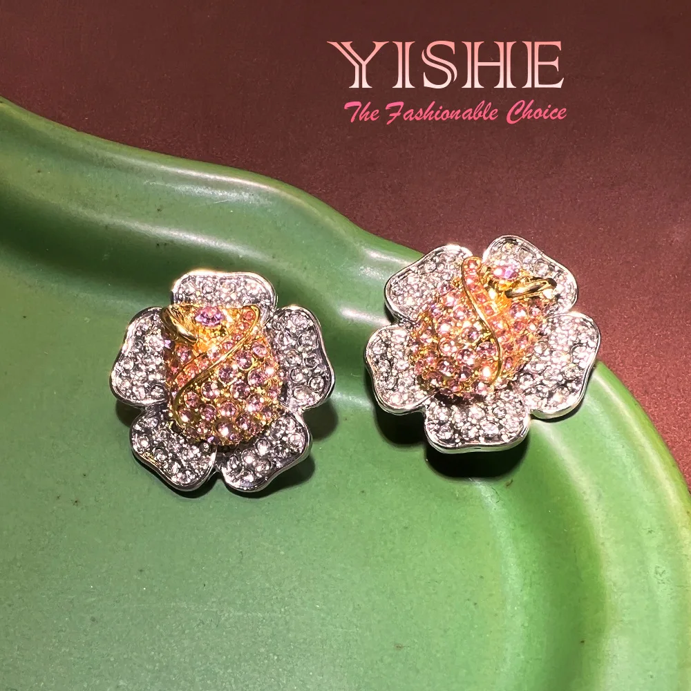 New full of tulip flower stud earrings, exquisite three-dimensional S925 real gold-plated high-end new Chinese earrings batch