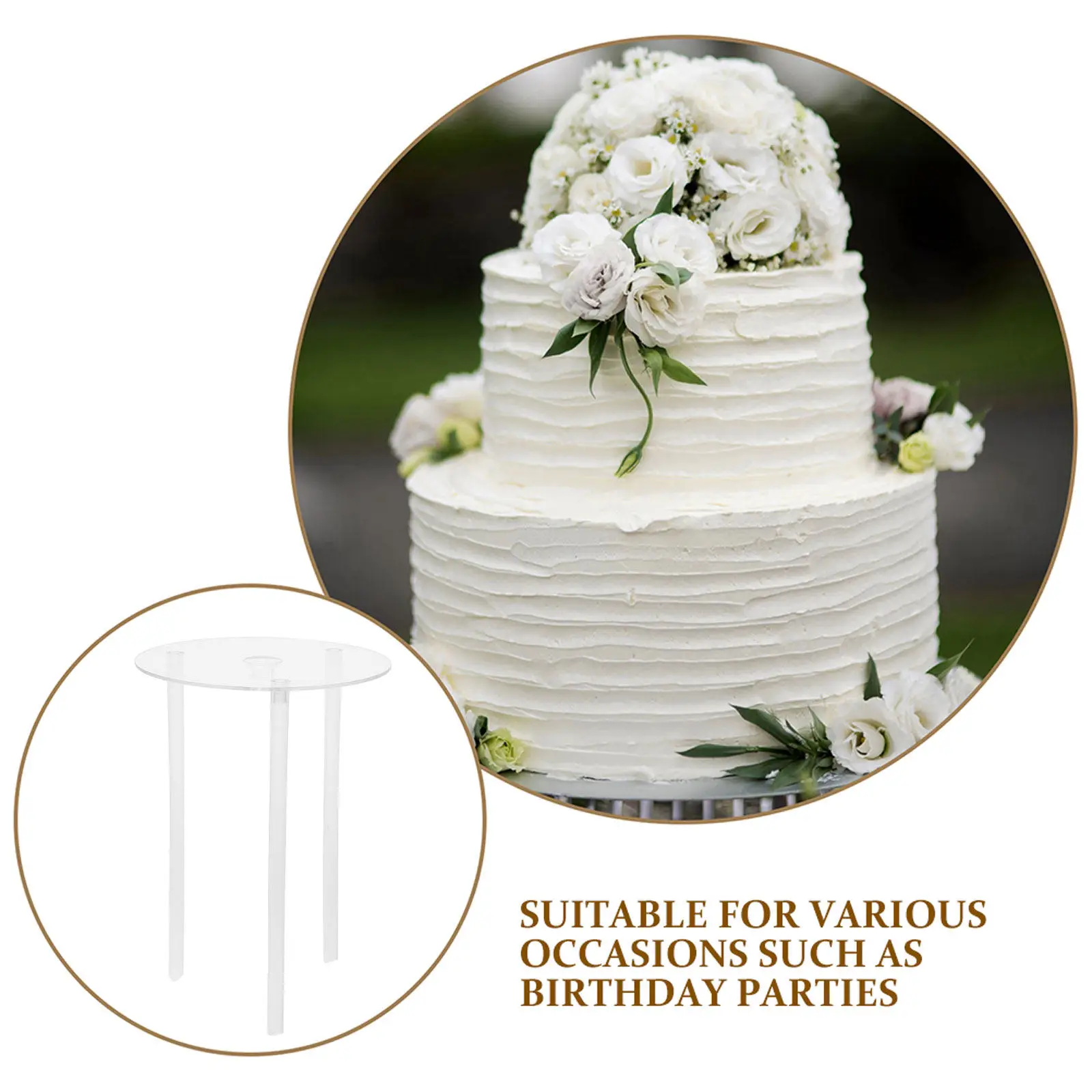 4Set Cake Dowel Rod Floating Spacer Kit for 8Inch Multi Layer Cakes Wedding Birthday Cake Support Stands Baking Supplies