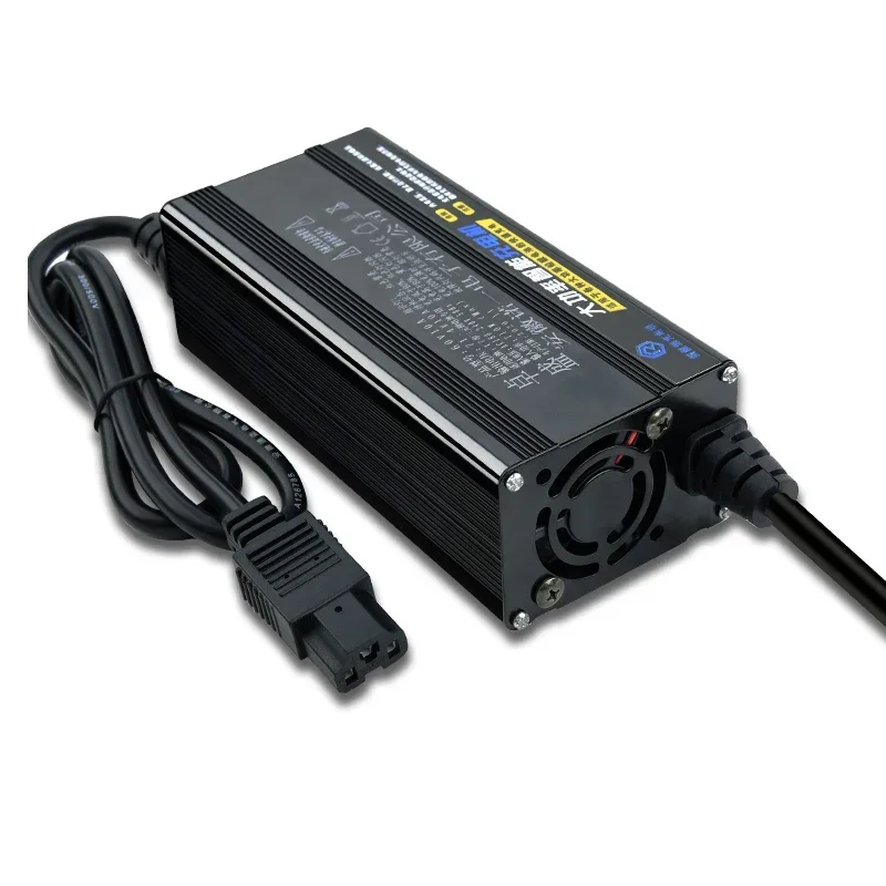 

"48V 10A Smart Lithium Battery Charger - Compatible with 13S(54.6V) Li-ion, 14S(58.8V), 16S LiFePO4 & LTO Packs"