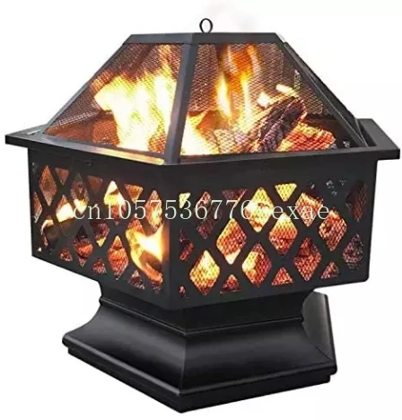 Pit Hexagon Luxury Fireplace Large Size Firepit Garden Fire Table Wood Charcoal Burning Outdoor Patio Heater Fire