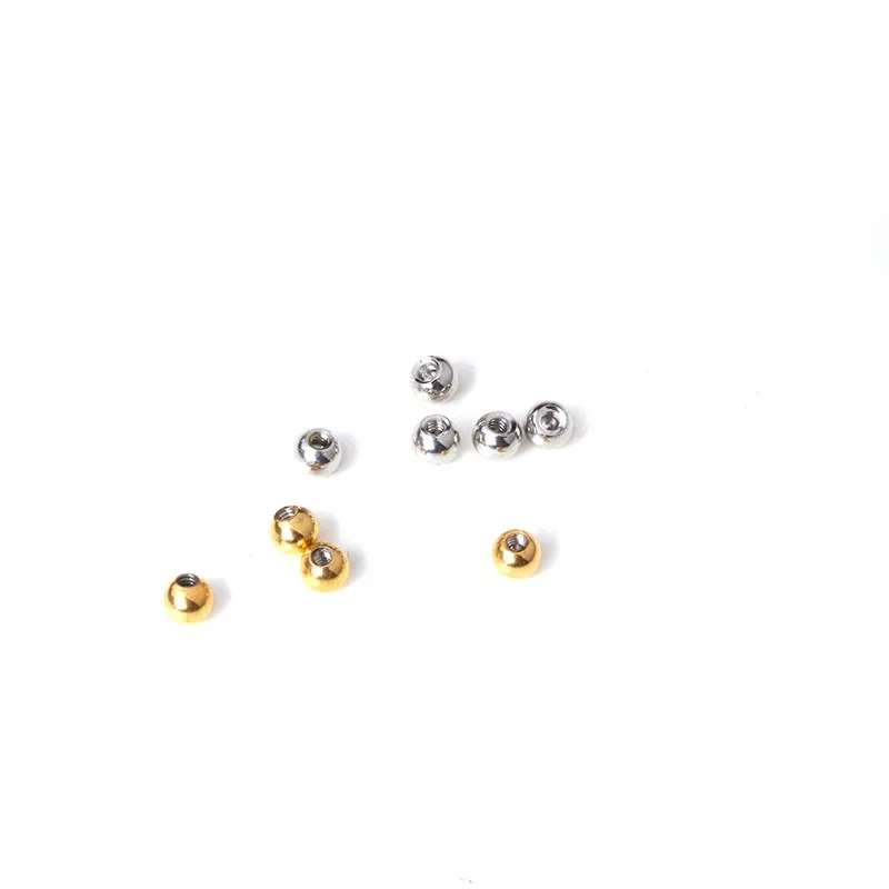 10 Pcs 316L Stainless Steel Body Piercing Accessories 3-4mm Earbone Stud Ball Ear Nail Ball Body Piercing Jewelry Wholesale 16G