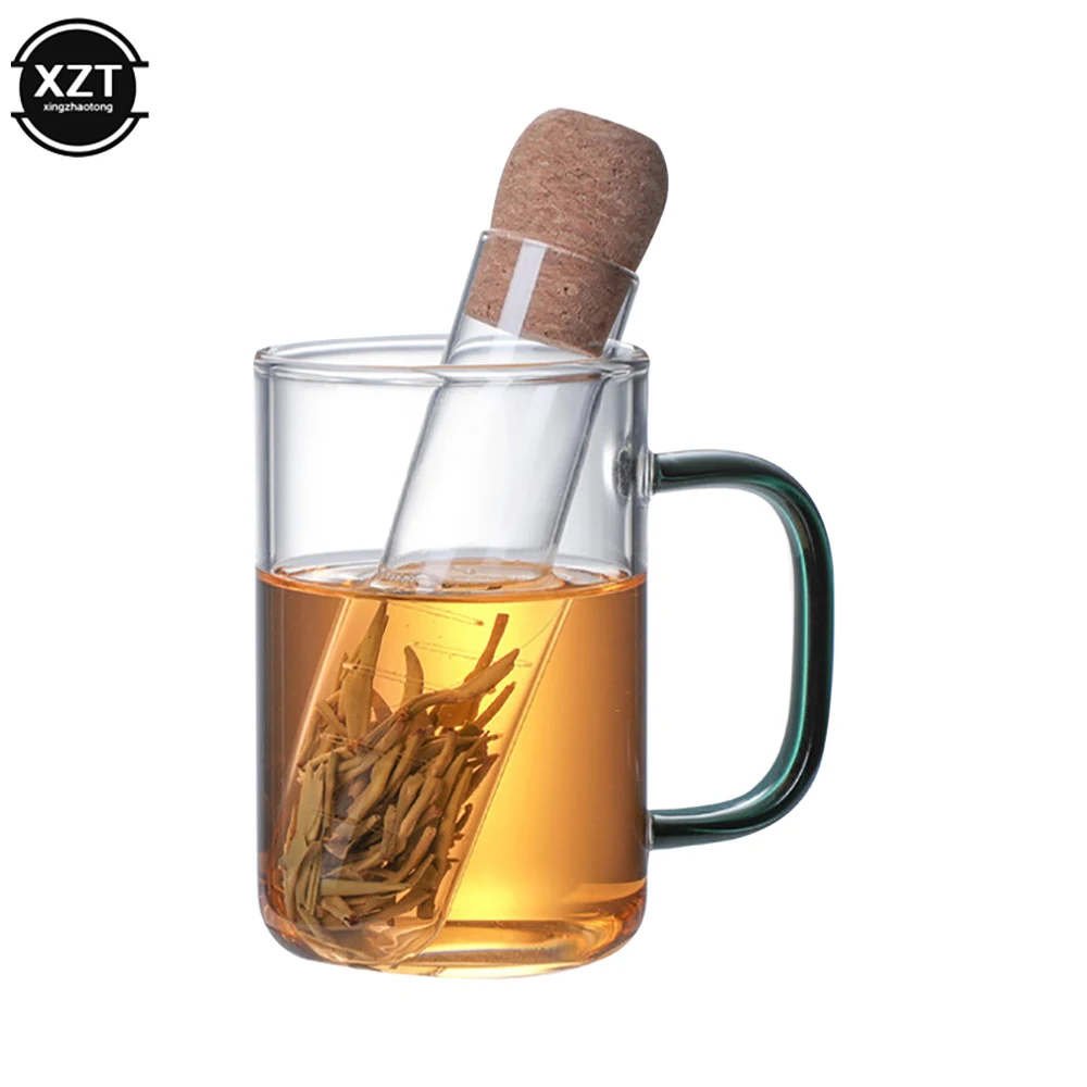 Glass Tea Set Infuser Empty Bottle Mini Transparent Strainer Cork Tube Brewing for Home Party Office