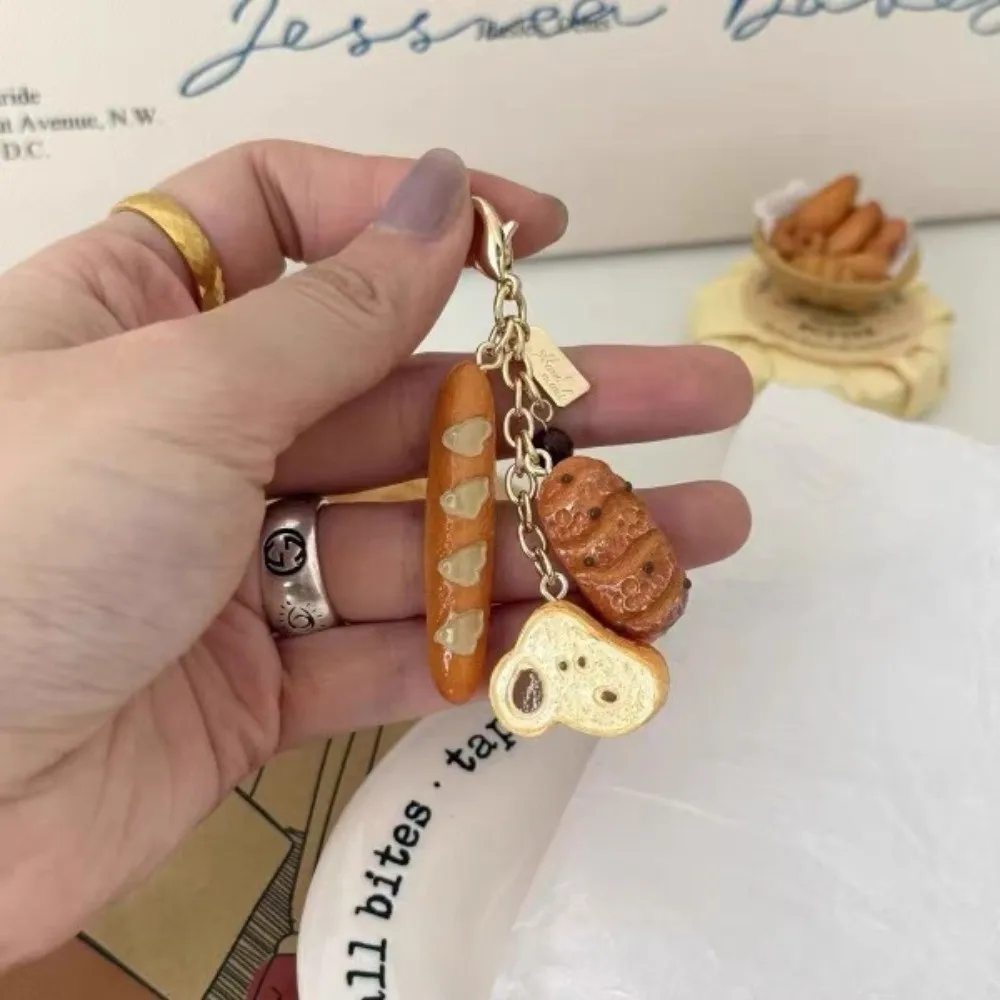 Fashion Unique Doughnut Bread Coffee Phone Charm Cute Luxury Phone Strap Creative Phone Case Keychain Bag Phone Accessories