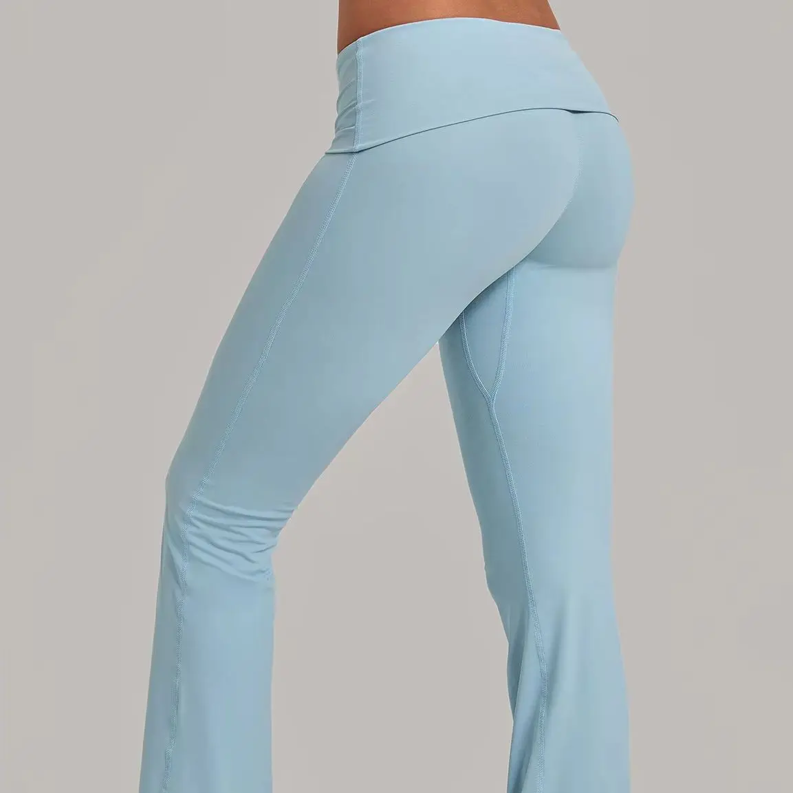 Casual Wide Leg Sweatpants for Women Fold Over Flare Quick-Dry Shapewear Yoga Pants Wide-Leg High-Waisted Bodycon Flare Leggings
