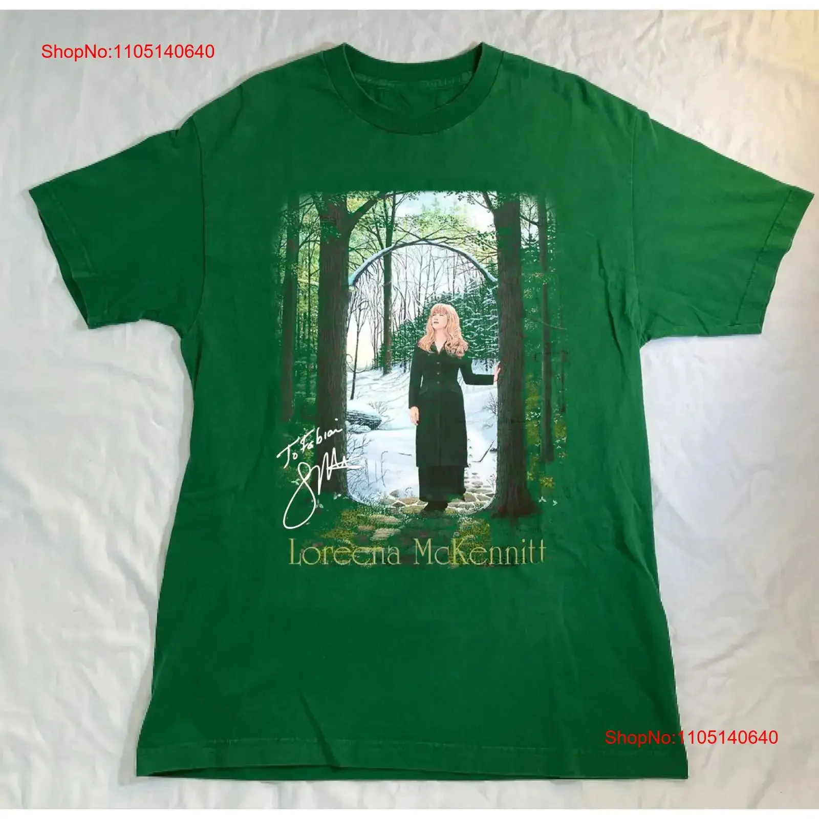 

Loreena McKennitt Альбом Фирменная зеленая футболка BT225 винтажная стираная дизайнерская одежда Топ для повседневной носки с графикой Удобная