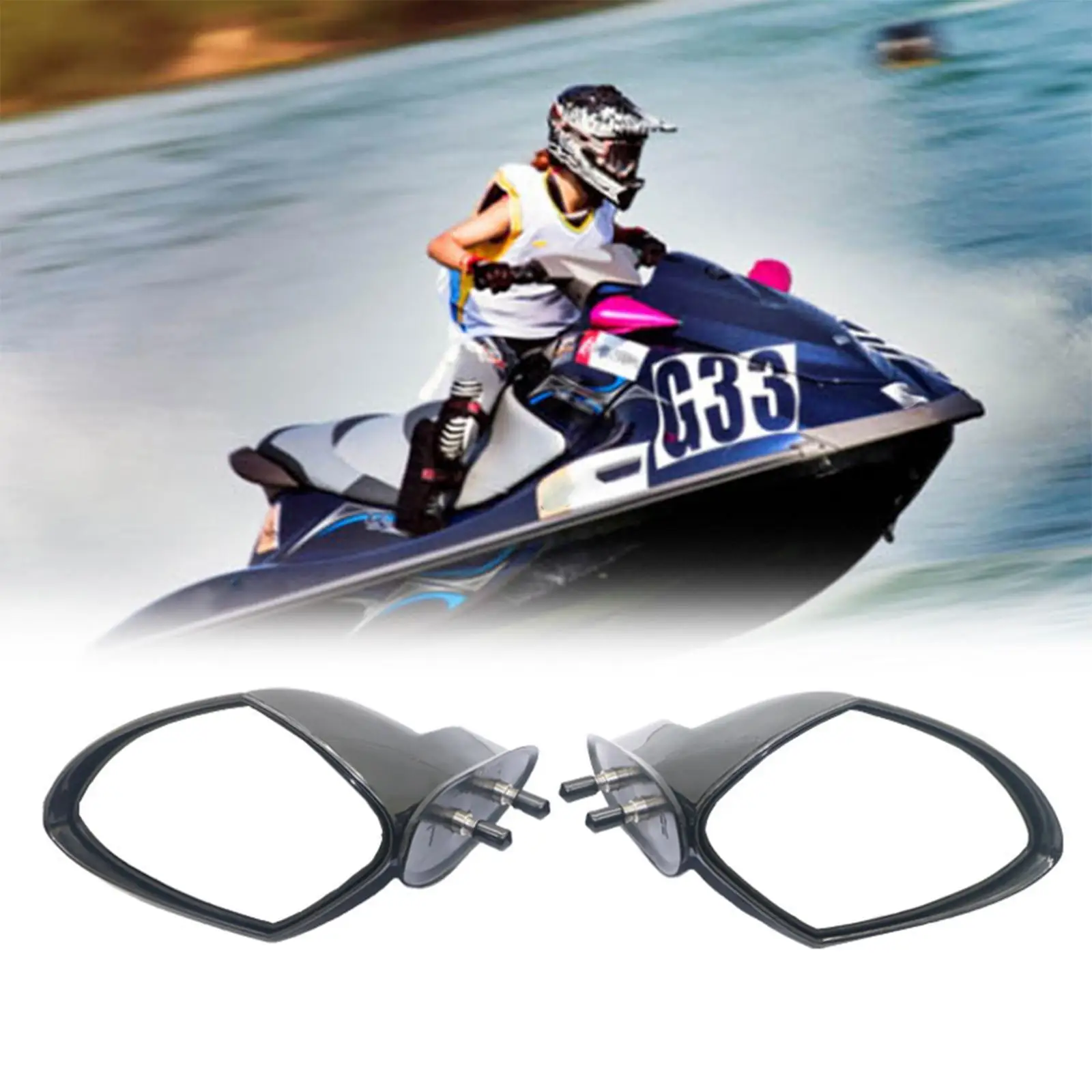 

Motorboat Rear View Mirrors Spare Parts Multipurpose Portable High Performance Replacement for Waverunner VX110 Deluxe