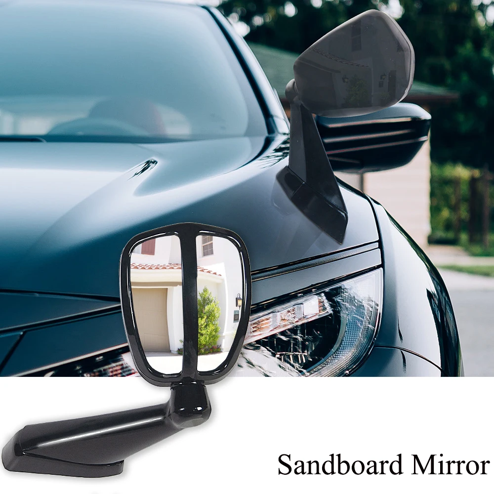 Car Rear View Blind Spot Mirror Adjustable Wide Angle Rearview Auto Hood Cover Sand Plate Side