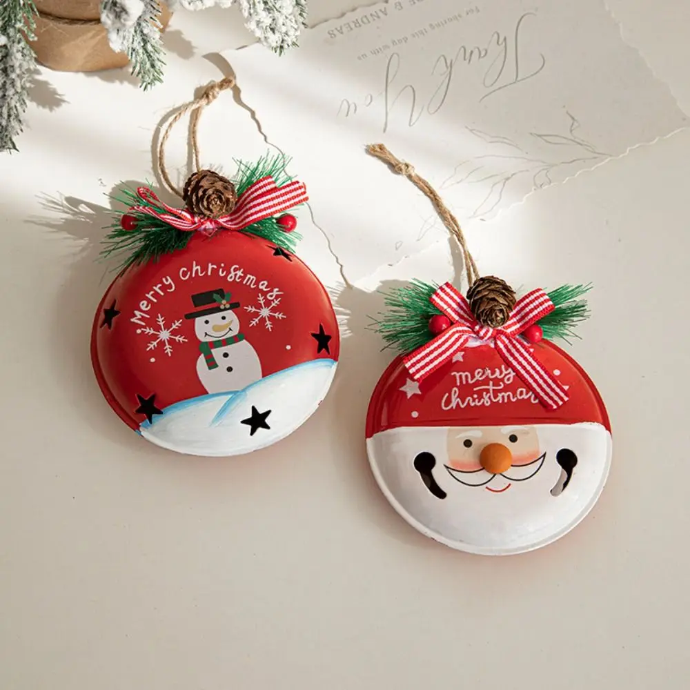 Metal Christmas Painted Iron Bell Santa Claus Pleasant Sound Snowman Bell Pendant Handmade Exquisite