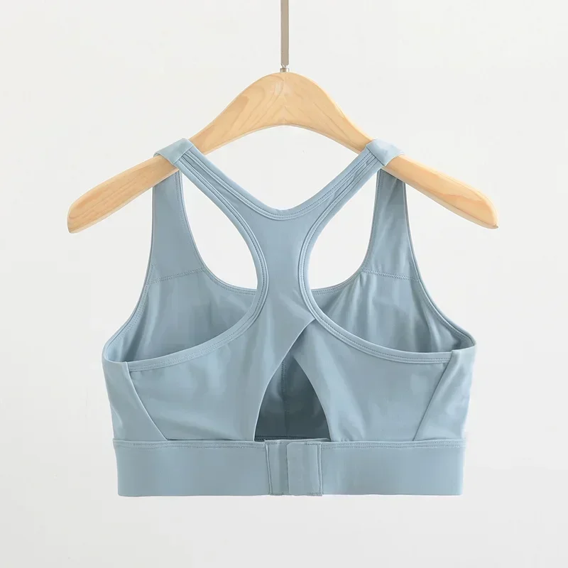 Lemon-sujetadores deportivos de alto impacto con cierre de gancho trasero para mujer, ropa de gimnasio, cobertura completa, sin aros, acolchado, Yoga, Fitness, camisetas sin mangas de entrenamiento