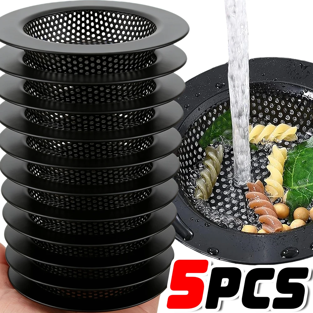 

1/5 шт., сетчатая ловушка с защитой от засорения, кухонный фильтр для раковины из нержавеющей стали, ловушка для еды, сетка для отходов, очистка волос в ванной, сливной фильтр