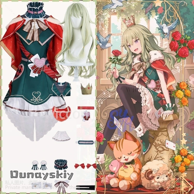 Игровой проект Sekai, красочный сценический костюм для косплея в стране чудес, Кусанаги Нене, красное, зеленое платье, каваи, Лолита, Хэллоуин, Рождество