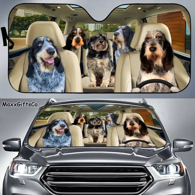 

Griffon bleu de Gascogne Car Sun Shade, Dogs Windshield, Dogs Family Sunshade, Dog Car Accessories, Car Decoration, Gift For Dad