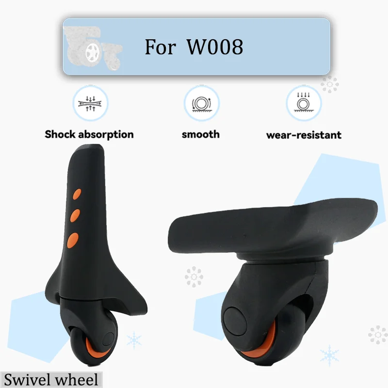 

For W008 Ultra-Quiet Luggage Wheels Wear-Resistant Rubber Construction 360-Degree Smooth Rotation Universal Replacement Wheel
