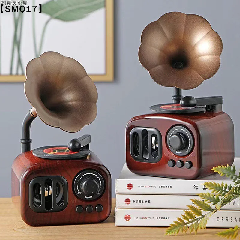 Classical Music Box Retro Phonograph Music Box Decoration Ornament Musical Box Table Desk Decoration Valentine's Day Gifts【SMQ】