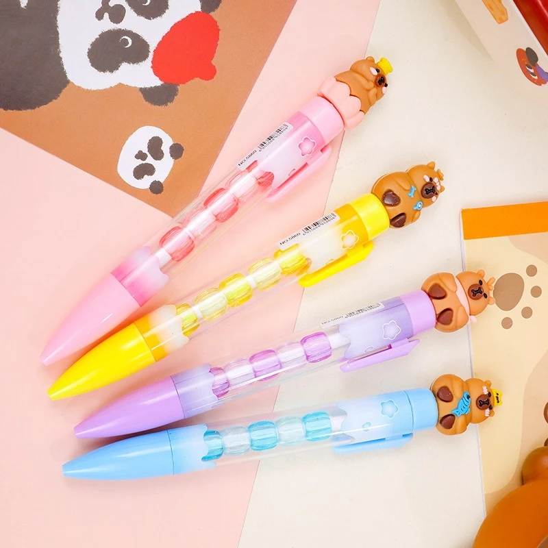Wholesale Kapibara Beaded Push Neutral Pen Cartoon Series Simple Brush Question Pen ST Quick Dry Push Pen Wholesale
