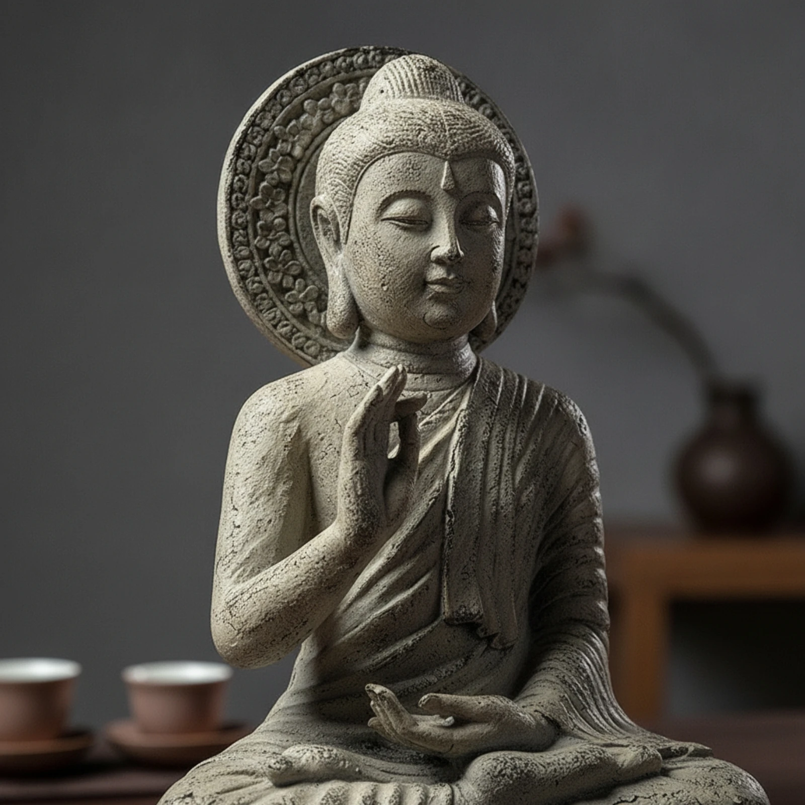 Seated Buddha Statue Zen Buddha Statue Serene Compact for Meditation Practitioners, Tea Room, Office Desk