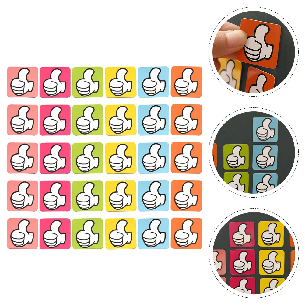 

100 Pcs Mini Thumbs up Tile Nail Stickers Office Fridge Magnets Locker Studio Rubber Soft Magnetic