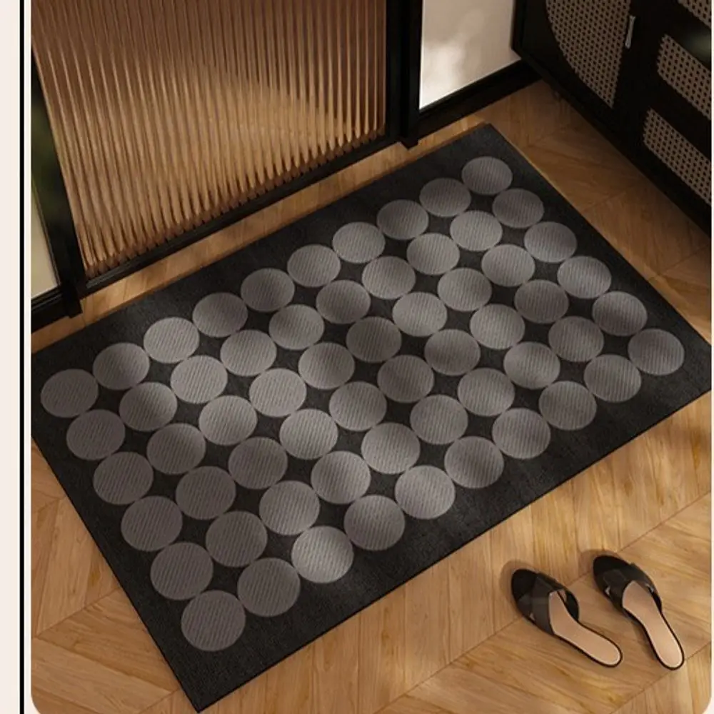 VIKAMA Crystal Velvet Rug French Retro Bathroom/Washroom Waterproof and Easy-to-Maintain Carpet Door Mat for Bedroom Home Decor
