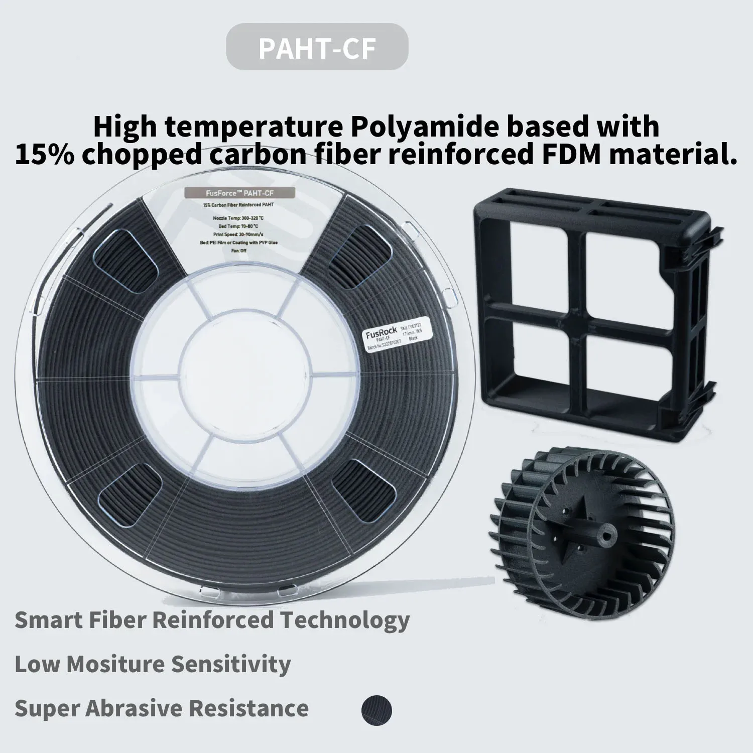 3D Printing PAHT-CF Carbon Fiber Reinforced Nylon High-strength Wire 15% PA-CF High Temperature Polyamide Reinforced