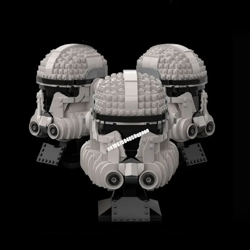 2196 pièces célèbre film de combat étoile Moc soldat buste casque Space Wars modèle personnalisé Puzzle idées créatives enfant jouets cadeau d'anniversaire