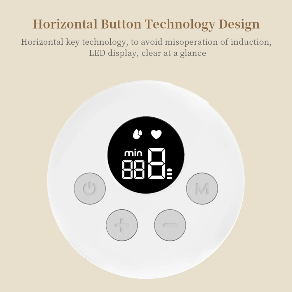 Wearable Electric Breast Pump Silent Invisible Hands Free Breast Pump 2 Modes 9 Levels Adjustable LCD Intelligent Timing Pump