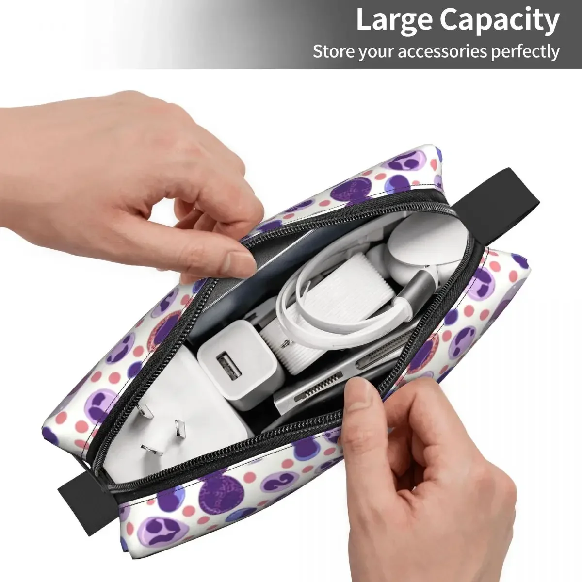 Travel Science Chemistry Cell WBC Toiletry Bag Fashion Chemical Biology Laboratory Makeup Cosmetic for Storage Dopp Kit Box