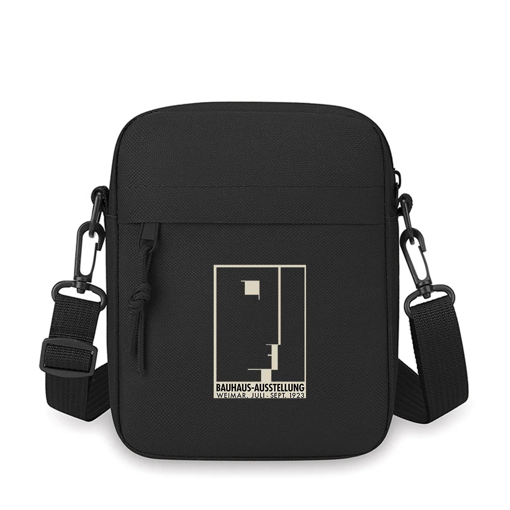 

Geometric abstract composition black shapes beige Men Crossbody Bag Single Shoulder Women Cartoon Anime Film Printing Design Uni