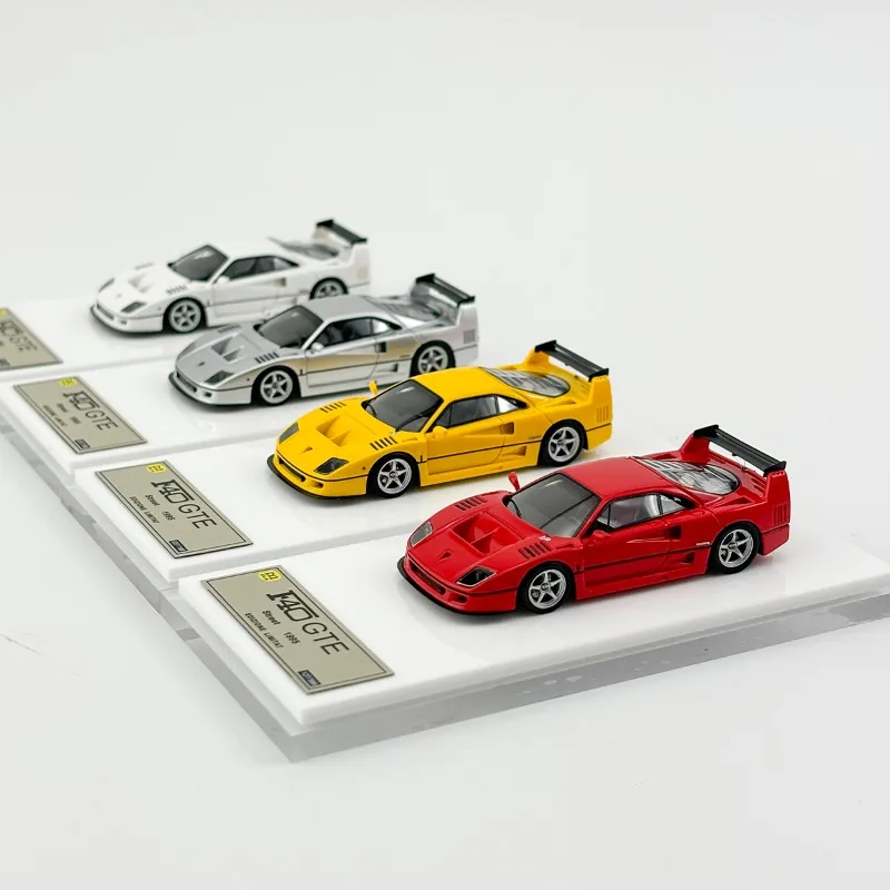 DMH 1/64 Ferrari F40 GTE Limited Edition harslegering speelgoed motorvoertuig gegoten metalen model geschenken