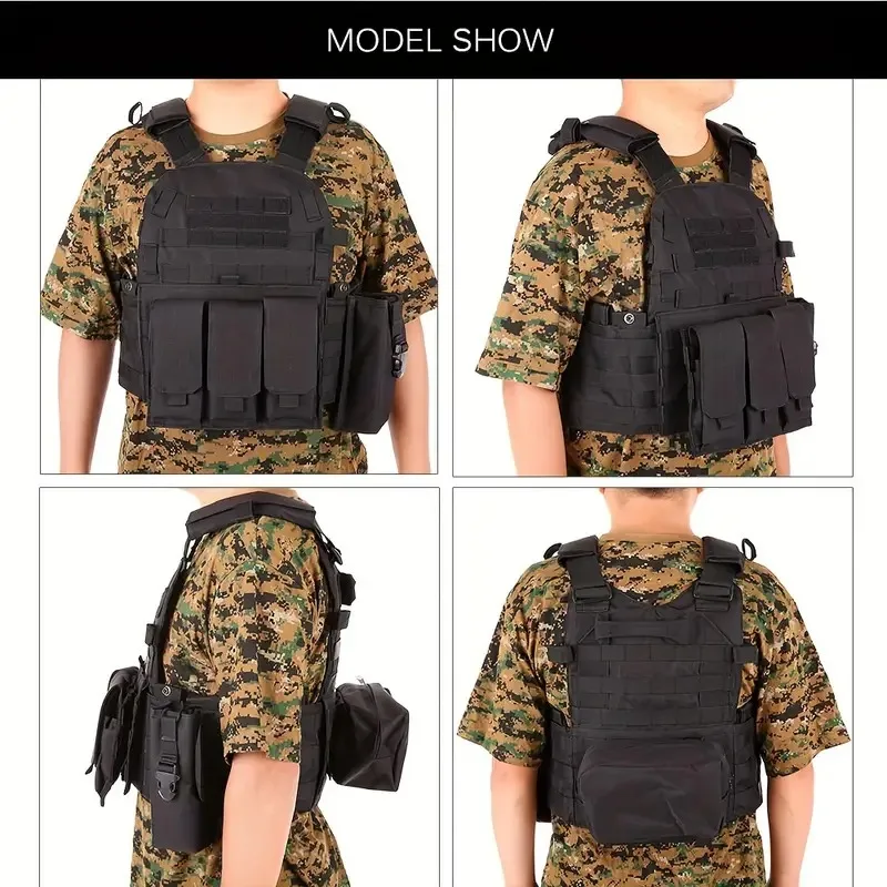 

6094 Military Tactical Vest Molle Vest Body Armor Combat Army CS Gear Hunting Plate Carrier Airsoft Accessories Wargame Pouch