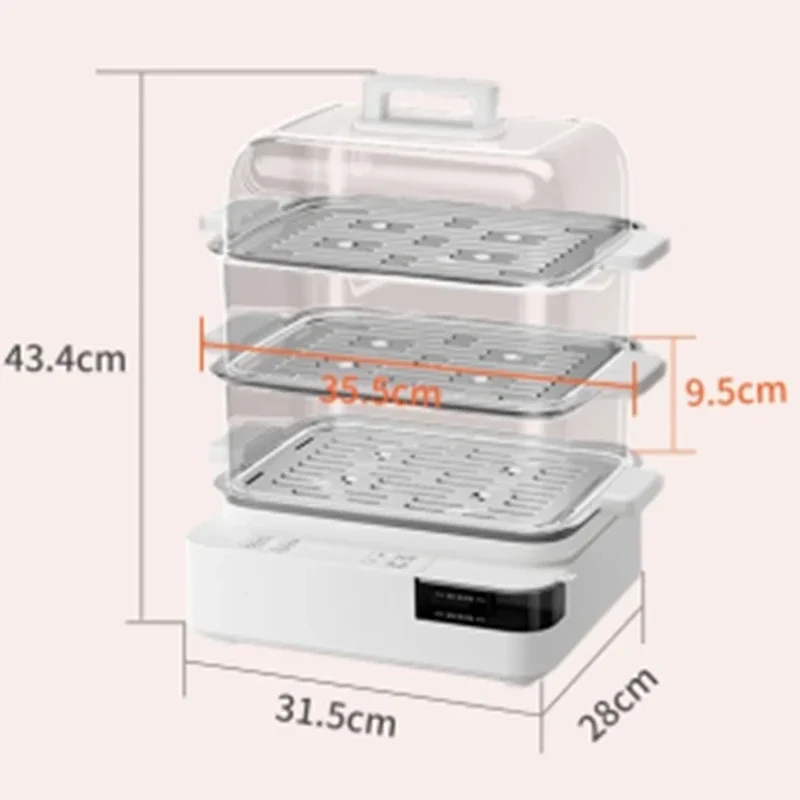 

Electric Steamer Household Small Multi-functional Steam Pot Three-layer 20L Large Capacity Steamed Fish