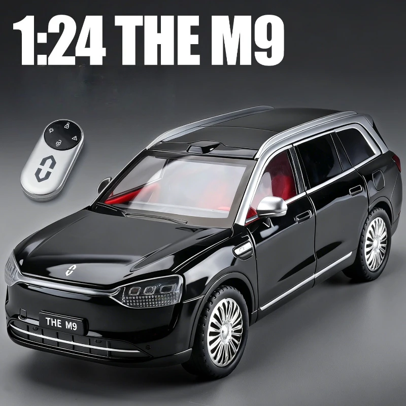 1:24 M9 SUV Model Symulacyjny z Odlewu Stopu, Pojazd na Nową Energia z Pilotem, Zabawka ze Stopu, Samochodzik dla Dzieci, Prezent