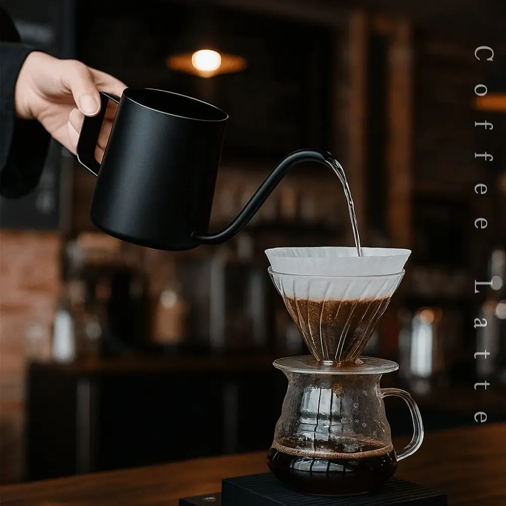 

Long Narrow Spout Hand-poured Coffee Pot Cafe Professional Stainless Steel Coffee Pot Fashion Design Ergonomic Handle