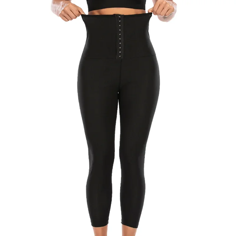 Women's Tummy Trimmer Hot Sweat Thermal Pants Sauna Suits High Waist Leggings Fitness Compression Slimming Workout Long Pants
