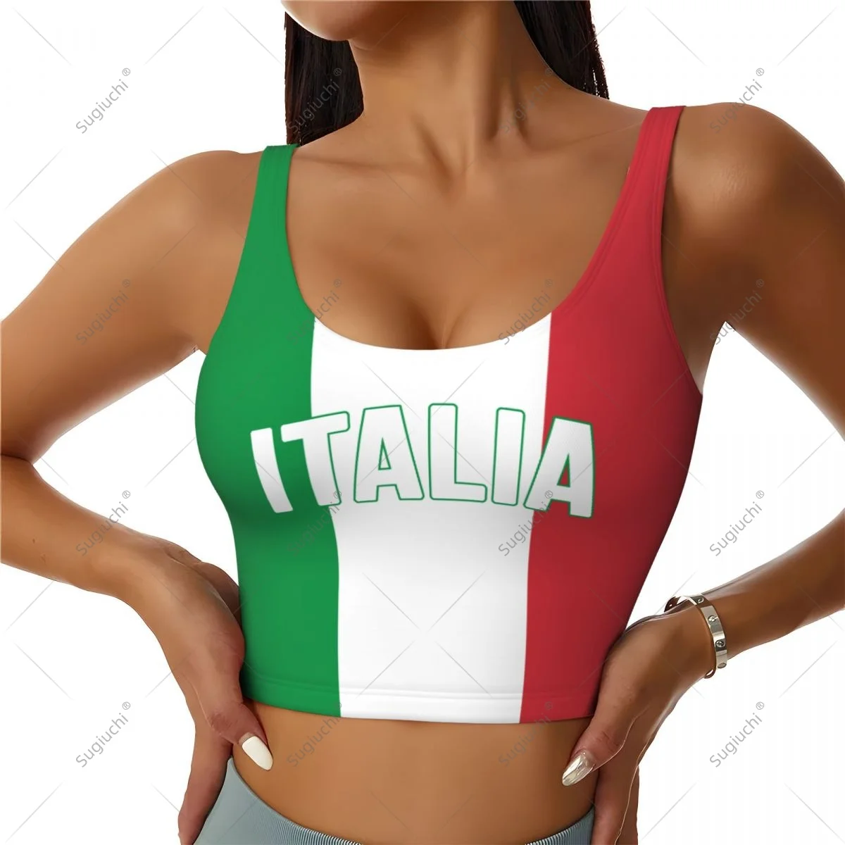 Italian Italy Flag Women Girl Activities Sports Vest for Female Yoga Vest Workout Vest Lightweight Trendy