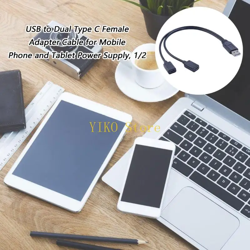 K32C USB To Two Way Type C Female Adapter Cord Provides Convenient Charging Solution For Busy Professional