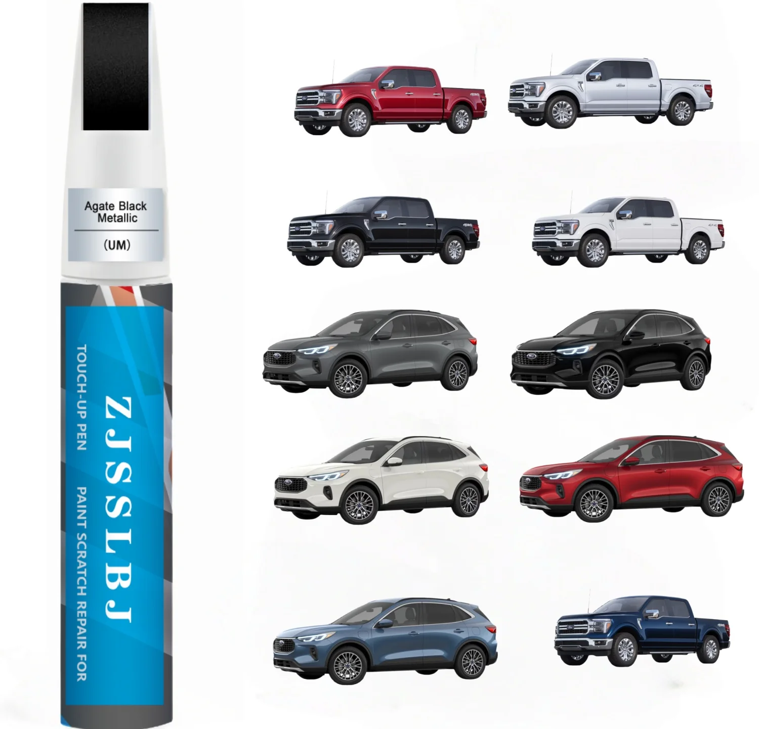 Car Touch Up Paint for Ford, Car Paint Scratch Repair Kit, Quick & Easy Solution to Repair, 2 in 1 Scratch Remover Pen with 2PCS