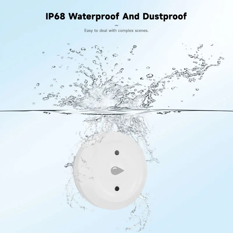 Tuya alat detektor kebocoran air, cerdas untuk Zigbee Sensor air banjir, aplikasi pemantauan jarak jauh, mendukung Home Assistant Zigbee2mqtt
