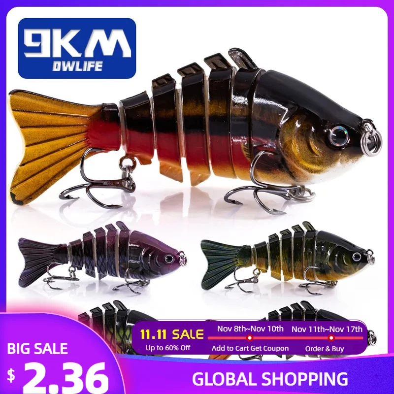 Fishing Lures for Bass Multi Jointed Lifelike Swimbait Hard Bait Freshwater Slow Sinking Trout Walleye Pike Bass Fishing Lure