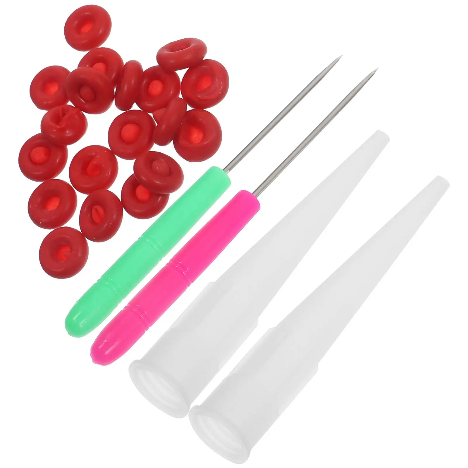 

24Pcs Glass Adhesive Accessories Set 20 Sealant Caps 2 Caulking Tips 2 Piercing Needles LeakProof Reusable Saver