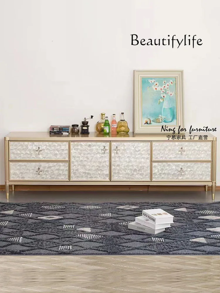 

American TV Cabinet Living Room Light Luxury Simple Installation Storage Floor Cabinet Home Designer High-end