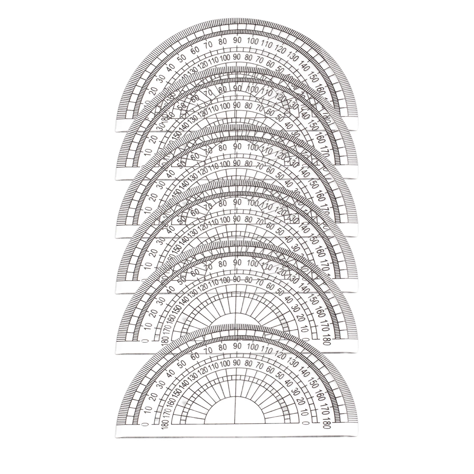 Trousse à Crayons Transparente Précise pour Mesure d'Angle, Accessoire pour Salle de Travail Primaire et Voyage, Indéosphate, Irritation Mathématique, 6 Pièces, 180