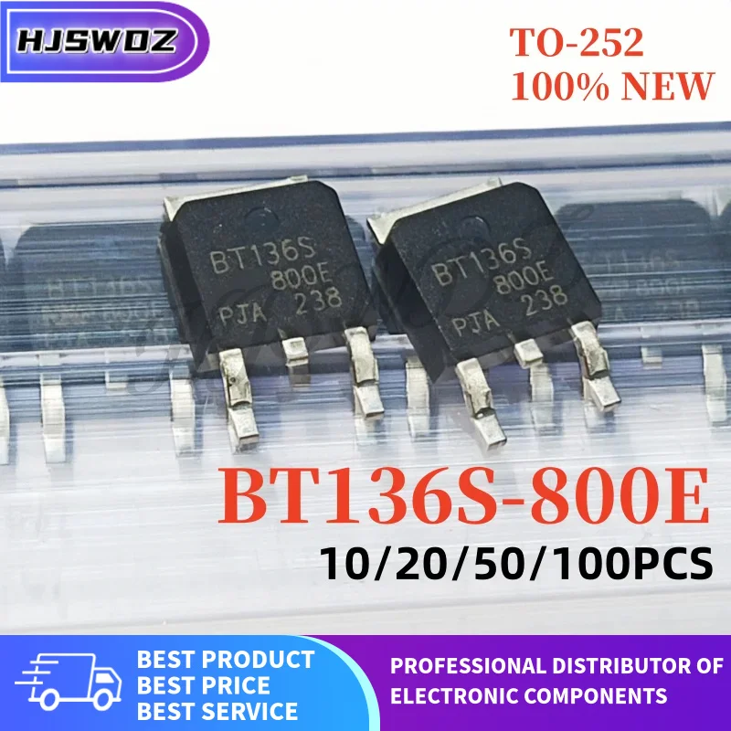 10-100PCS BT136S-800E BT136 800E BT136S-800 BT136S 800E TO-252 TRIAC Brand New In Stock