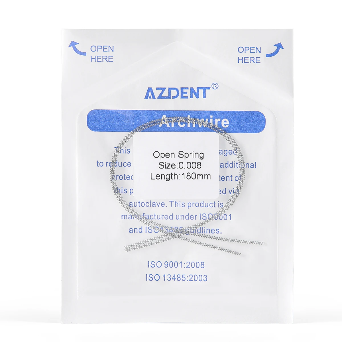 2 teil/beutel AZDENT Dental Kieferorthopädische NiTi Schließen Frühling Elastische Schraubenfedern Kieferorthopädische 0,008/0,010/0,014 "180mm Zahnmedizin Material – Detail 1