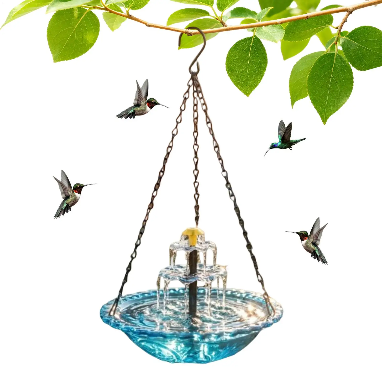 

Solar Bird Bath Outdoor Decoration Birdbath Hummingbird Bathing Bowl for Garden Patio Backyard Front Yard Balcony Deck Courtyard